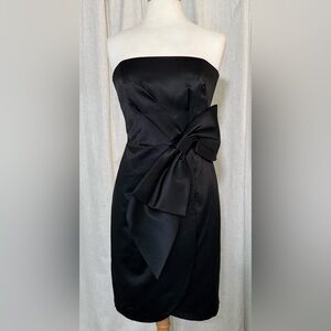 Milly strapless mini dress size accent bow size M black made in NYC